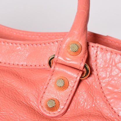 Balenciaga the Velo Shoulder Handbag 2-Way Leather Champagne Gold Pink — view 7