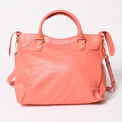 Balenciaga the Velo Shoulder Handbag 2-Way Leather Champagne Gold Pink — view 2