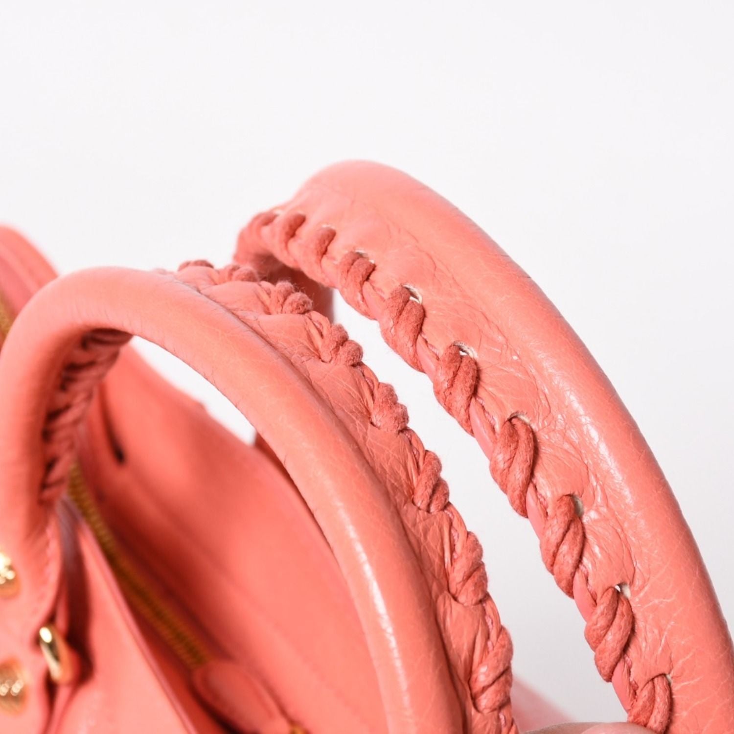 Balenciaga the Velo Shoulder Handbag 2-Way Leather Champagne Gold Pink — view 5
