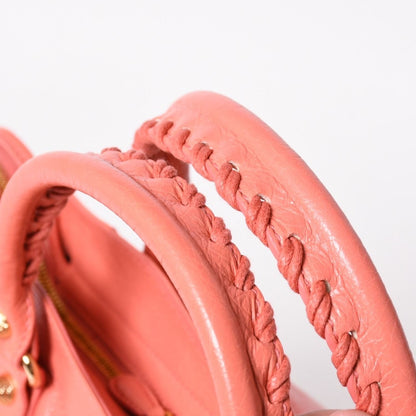 Balenciaga the Velo Shoulder Handbag 2-Way Leather Champagne Gold Pink — view 5