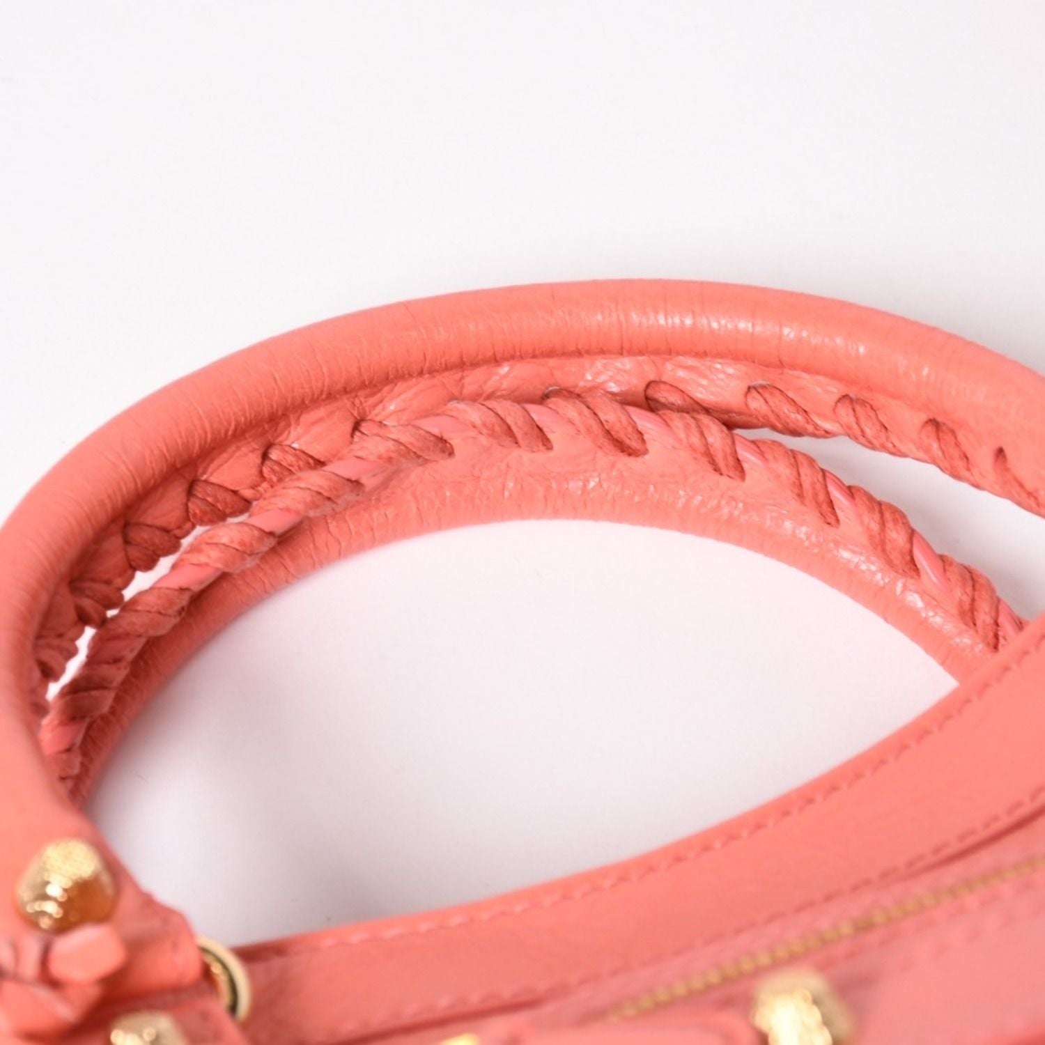 Balenciaga the Velo Shoulder Handbag 2-Way Leather Champagne Gold Pink — view 6