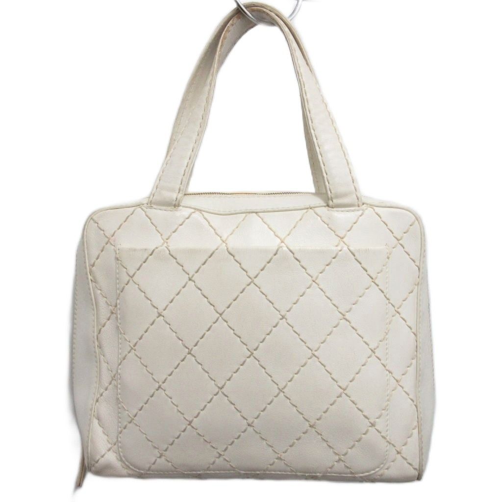 Chanel CC Logo Wild Stitch Tote Bag Quilted Gold Leather — view 2
