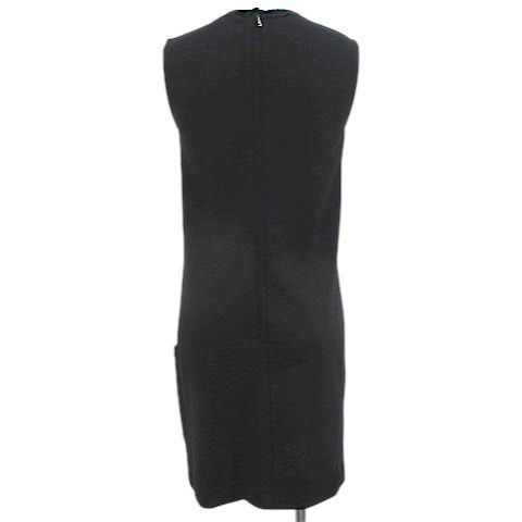 Dolce & Gabbana Sleeveless Dress Knee Length 38 Black Fringe Side Pockets — view 2