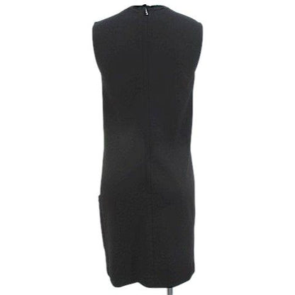 Dolce & Gabbana Sleeveless Dress Knee Length 38 Black Fringe Side Pockets — view 2