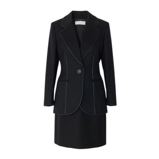 Dior Vintage Boutique Set Tailored Jacket Leather Piping