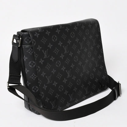 Louis Vuitton District MM Monogram Eclipse Shoulder Bag Black — view 3