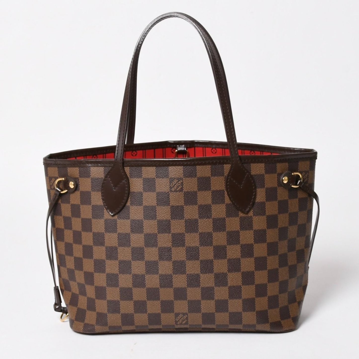 Louis Vuitton Neverfull PM Handbag Damier Ebene Canvas Brown Gold — view 2