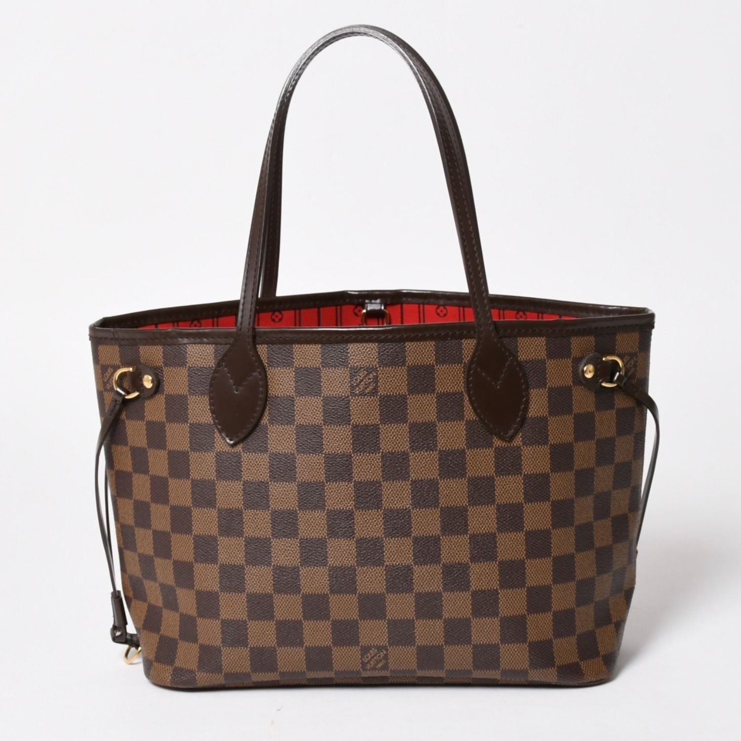 Louis Vuitton Neverfull PM Handbag Damier Ebene Canvas Brown Gold — view 2