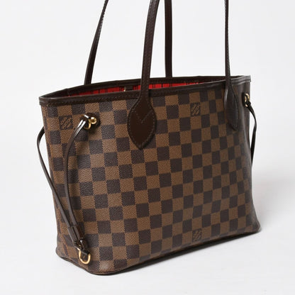 Louis Vuitton Neverfull PM Handbag Damier Ebene Canvas Brown Gold — view 3