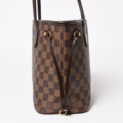 Louis Vuitton Neverfull PM Handbag Damier Ebene Canvas Brown Gold — view 4