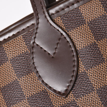 Louis Vuitton Neverfull PM Handbag Damier Ebene Canvas Brown Gold — view 8