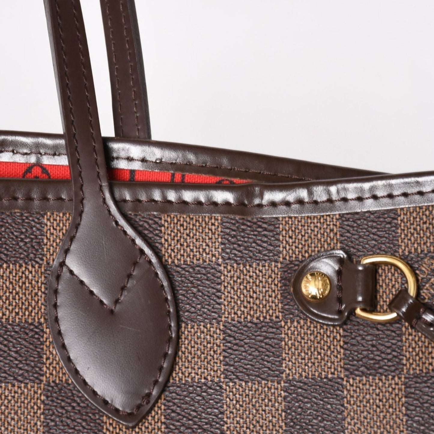 Louis Vuitton Neverfull PM Handbag Damier Ebene Canvas Brown Gold — view 5