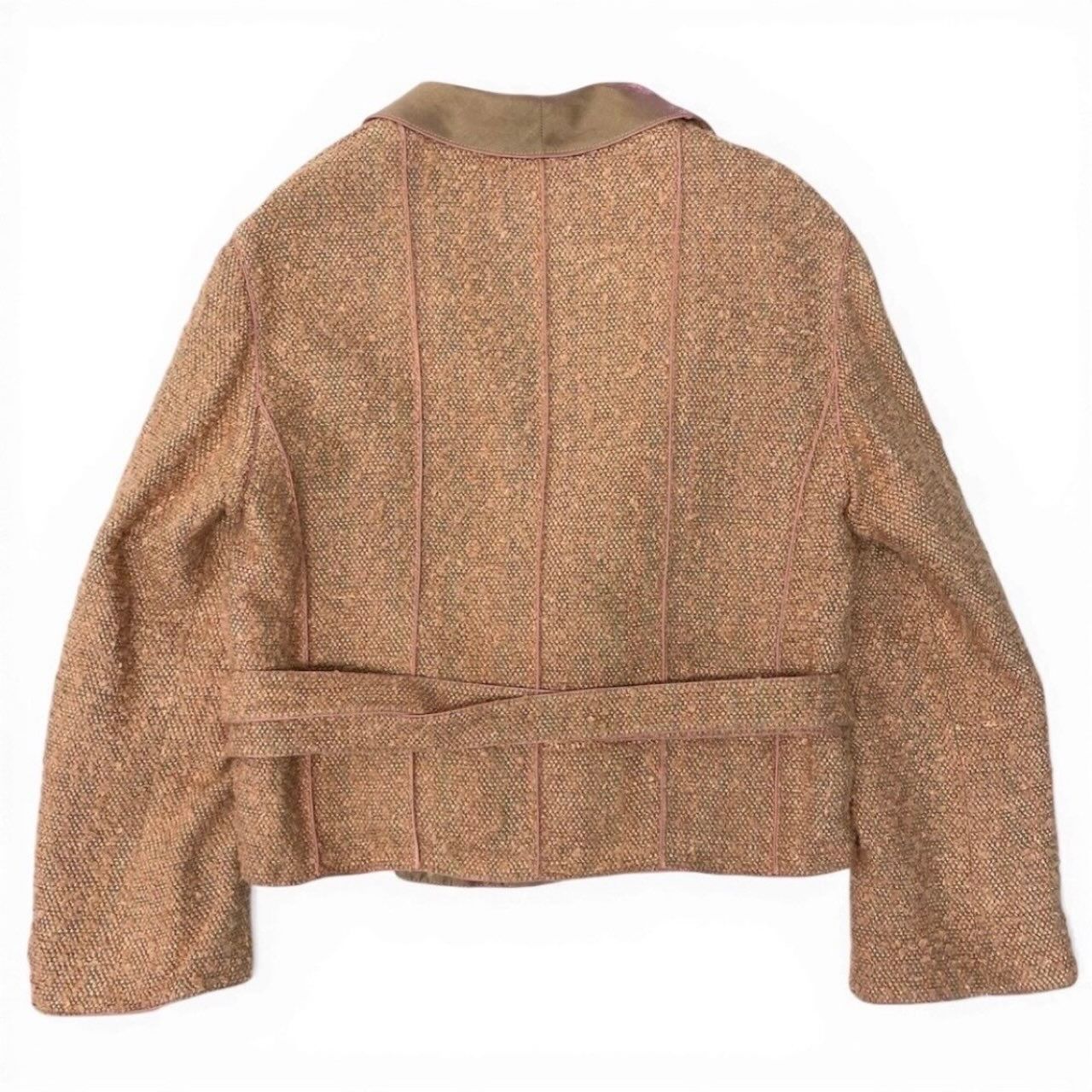 Chanel Vintage Tweed Jacket Short Length Waist Ribbon — view 3