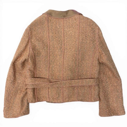 Chanel Vintage Tweed Jacket Short Length Waist Ribbon — view 3