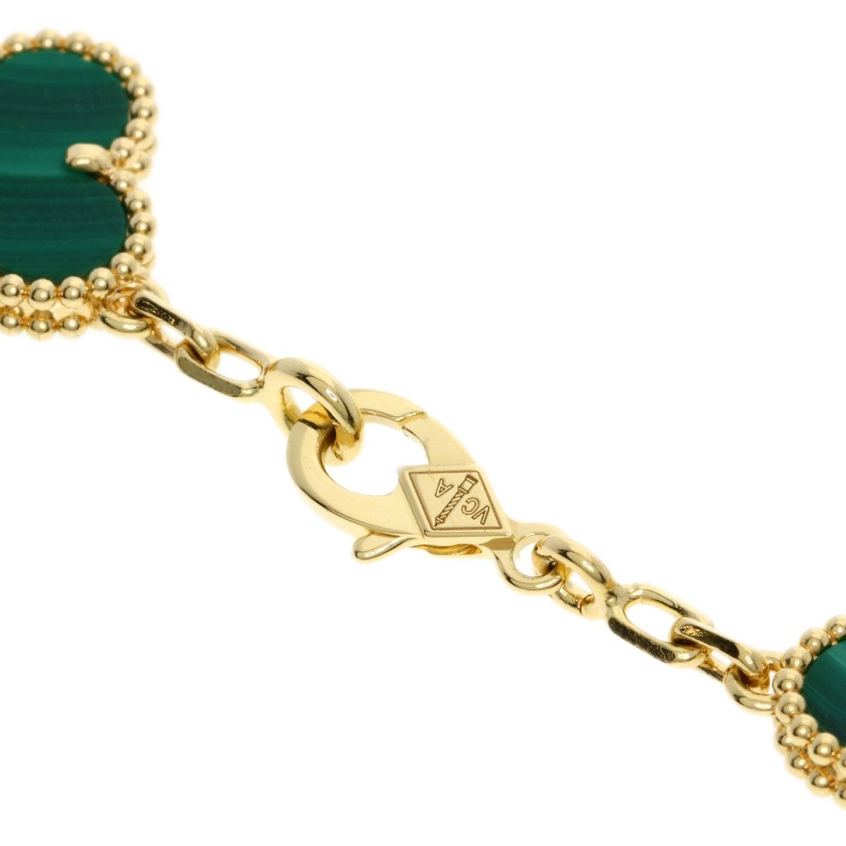Van Cleef & Arpels Vintage Alhambra Malachite Bracelet 18K Yellow Gold — view 4