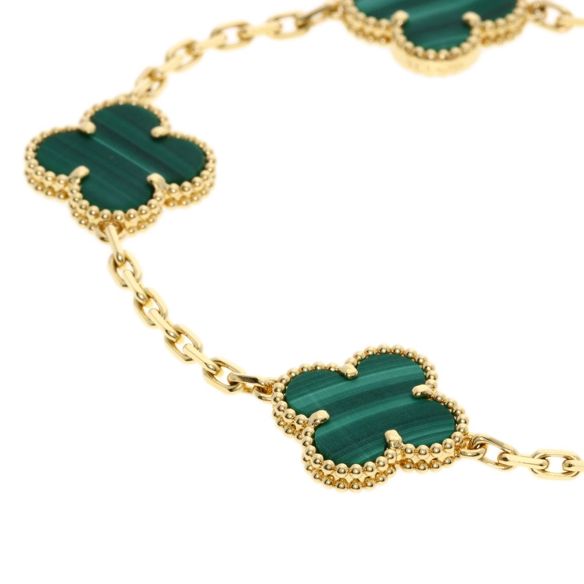 Van Cleef & Arpels Vintage Alhambra Malachite Bracelet 18K Yellow Gold — view 2