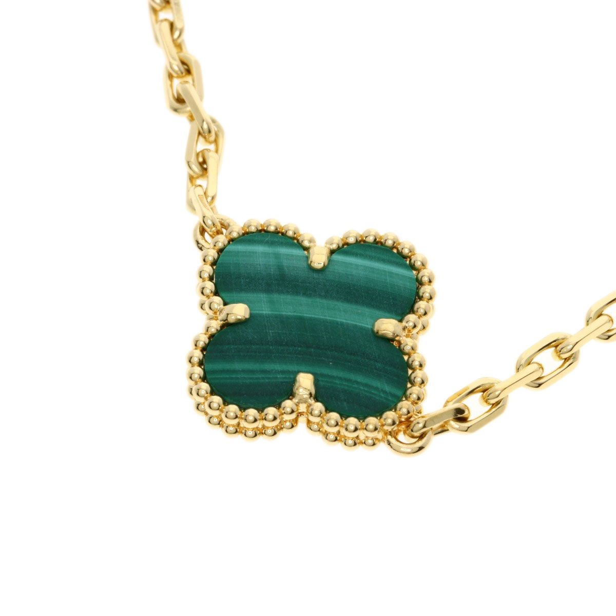 Van Cleef & Arpels Vintage Alhambra Malachite Bracelet 18K Yellow Gold — view 8