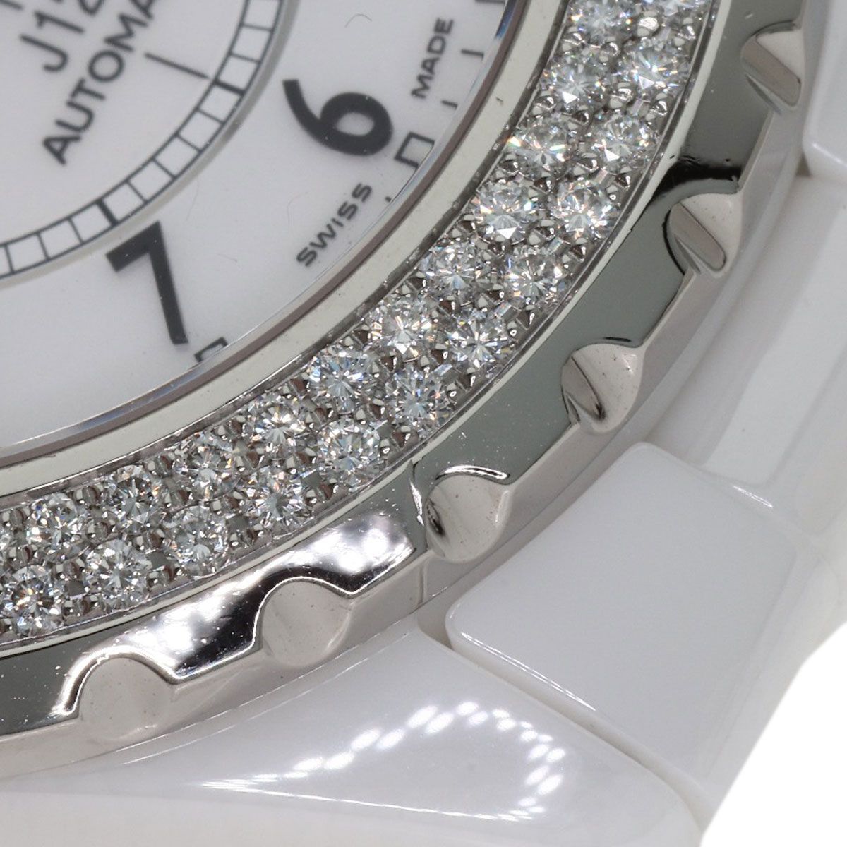 Chanel J12 38 Diamond Bezel Watch Ceramic — view 8