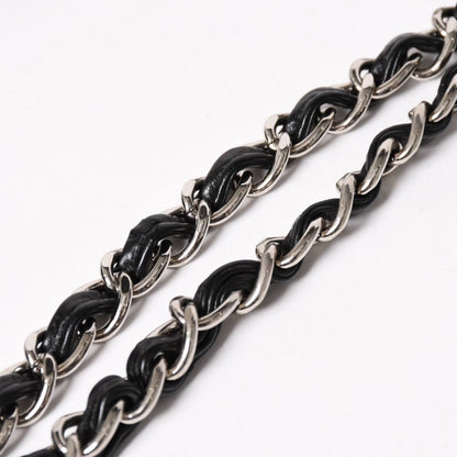 Chanel S Flap Chain Shoulder Bag CC Logo Calfskin Black Silver — view 7