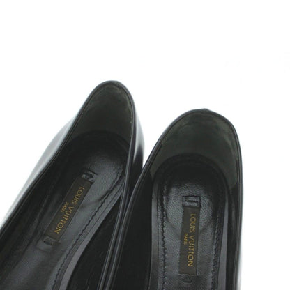 Louis Vuitton Pumps Low Heels Round Toe Leather Cube Motif Black 36 — view 4