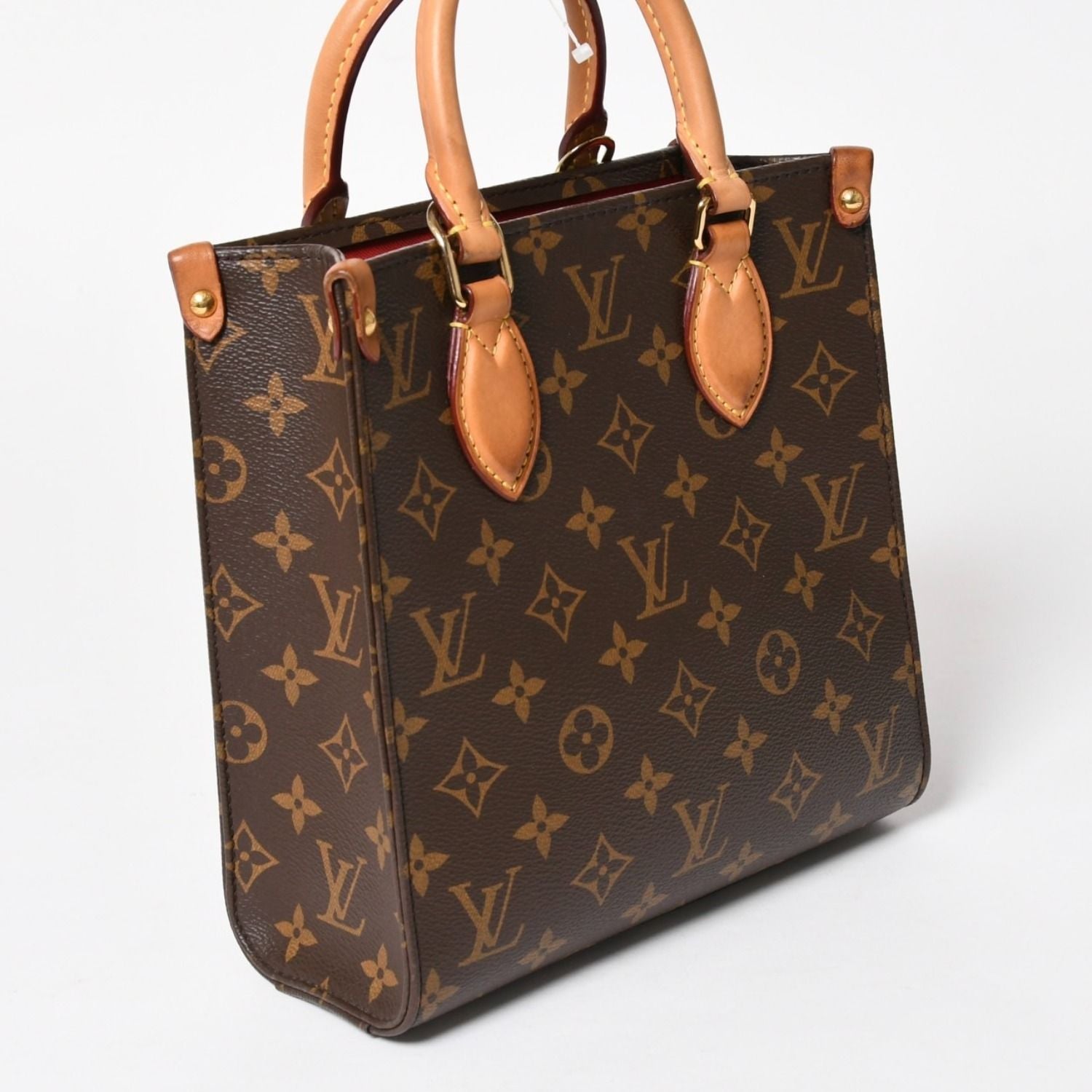 Louis Vuitton Sac Plat BB Monogram Shoulder Bag Leather Brown Gold — view 3