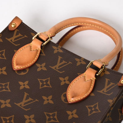 Louis Vuitton Sac Plat BB Monogram Shoulder Bag Leather Brown Gold — view 6