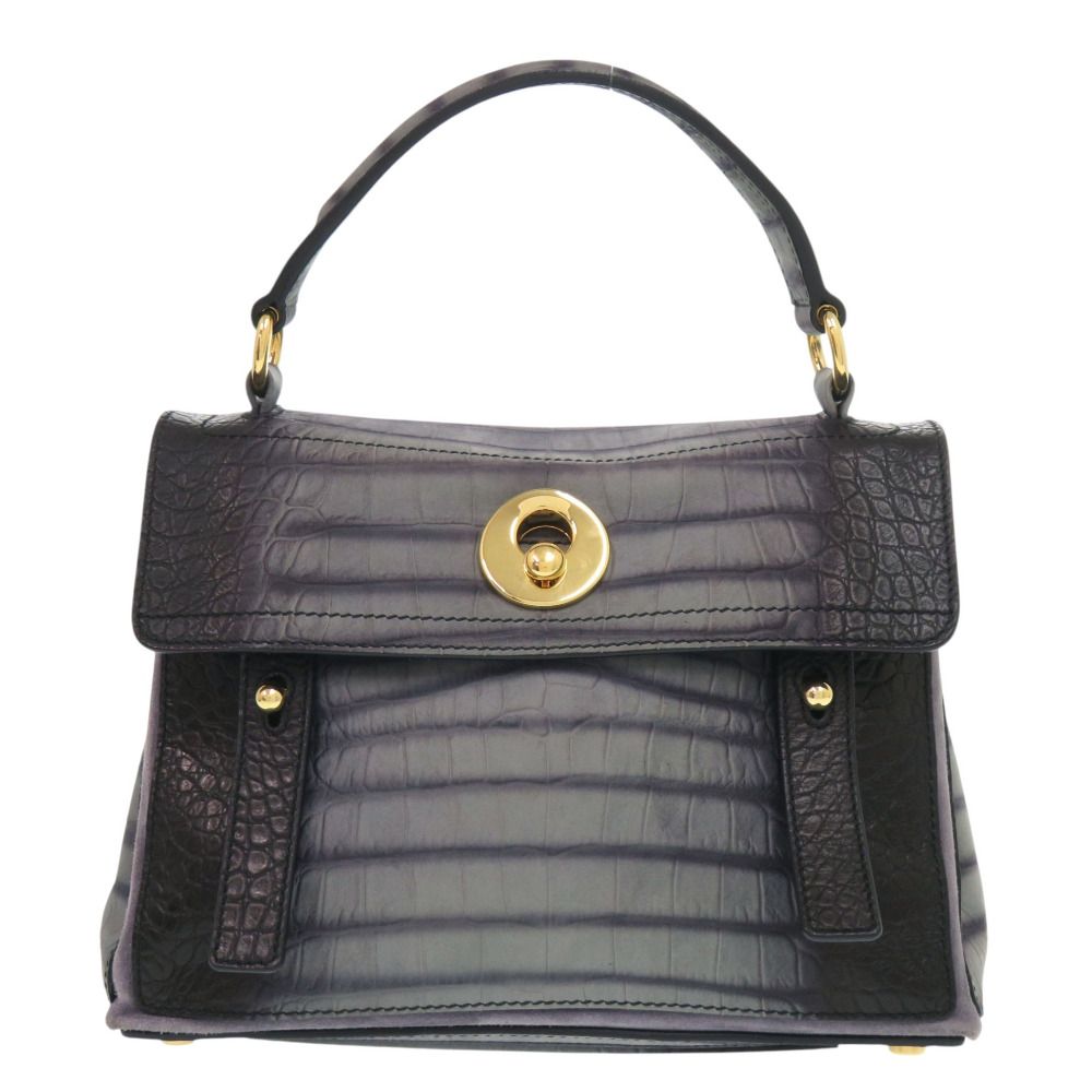 Saint Laurent Muse to Embossed Leather Gray Handbag