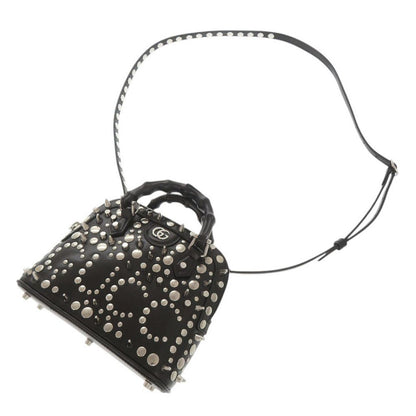 Gucci Diana Bamboo Studs Leather Black 2-Way Shoulder Bag — view 7