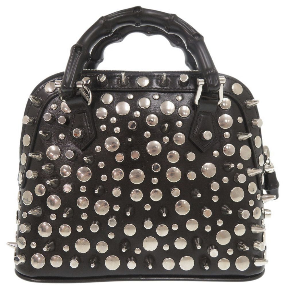 Gucci Diana Bamboo Studs Leather Black 2-Way Shoulder Bag — view 3