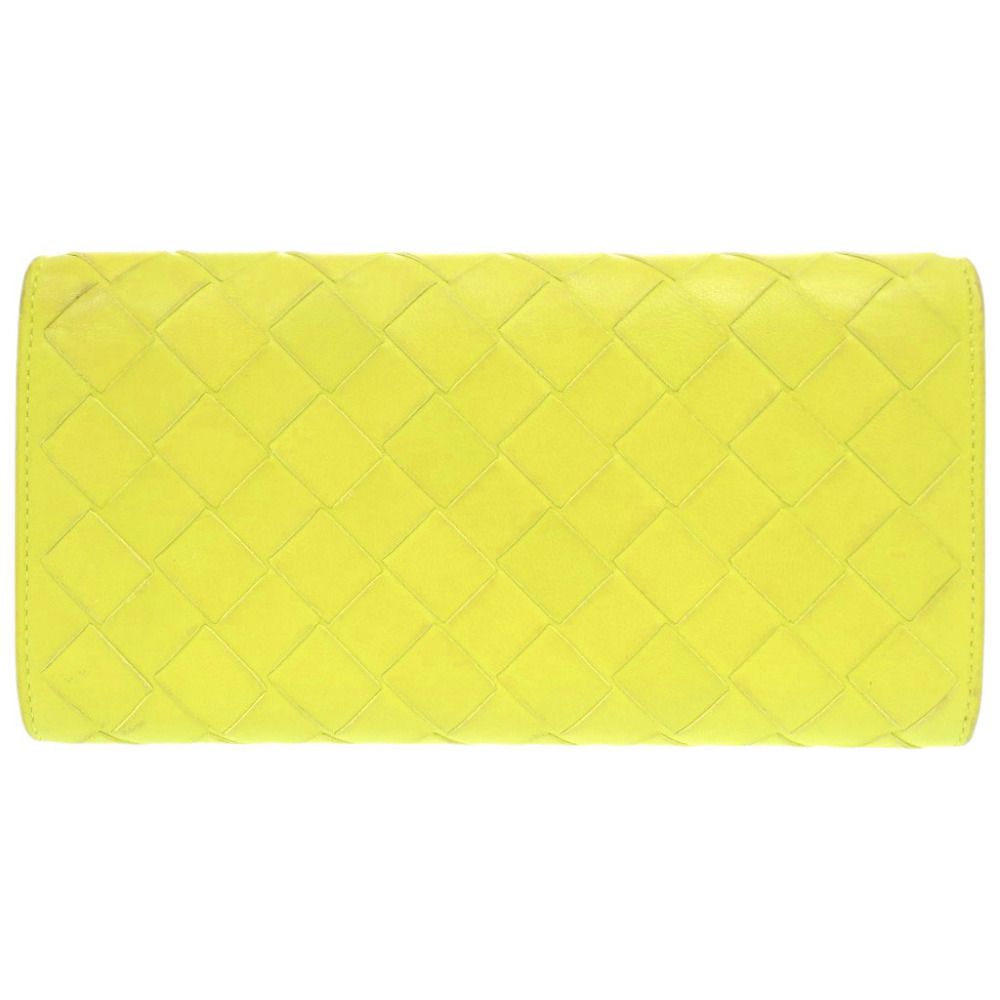 Bottega Veneta Intrecciato Leather Yellow Green Wallet — view 2