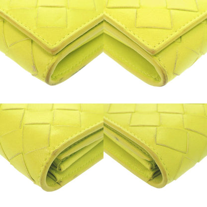 Bottega Veneta Intrecciato Leather Yellow Green Wallet — view 3