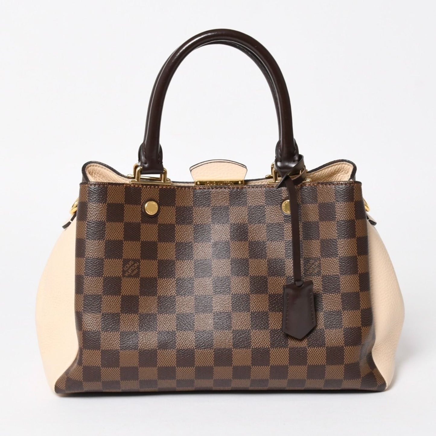 Louis Vuitton Brittany Handbag Damier Canvas Brown Beige Ebene Gold