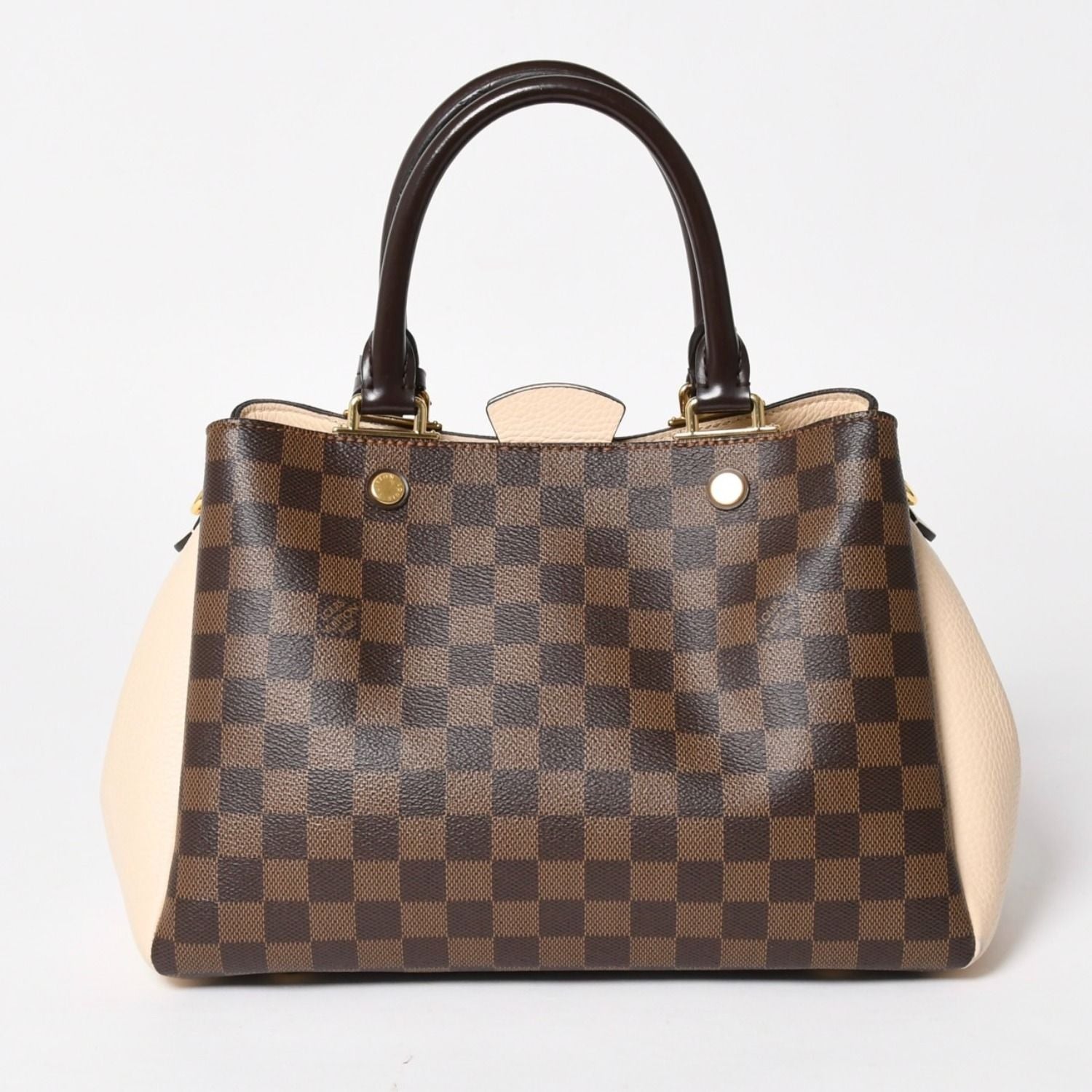 Louis Vuitton Brittany Handbag Damier Canvas Brown Beige Ebene Gold — view 2
