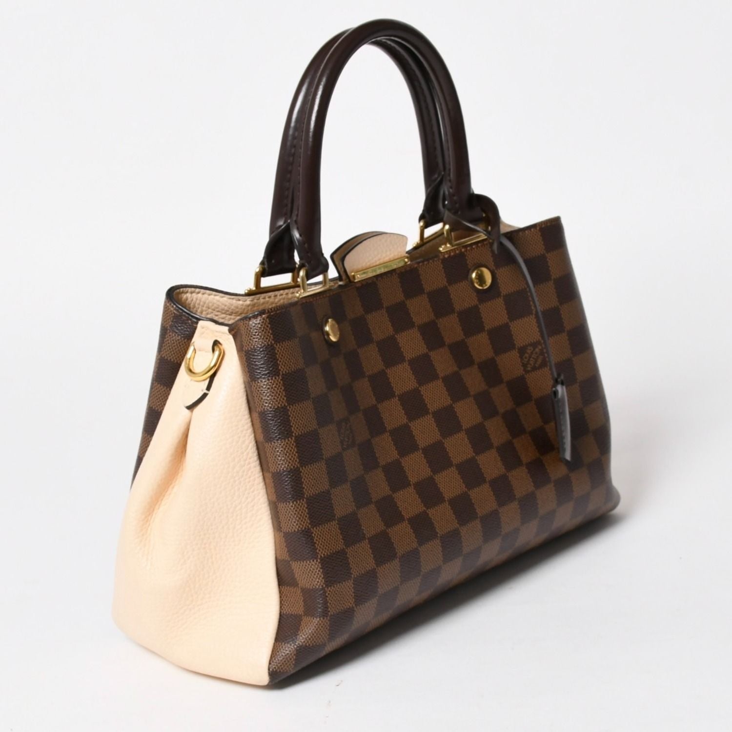 Louis Vuitton Brittany Handbag Damier Canvas Brown Beige Ebene Gold — view 3