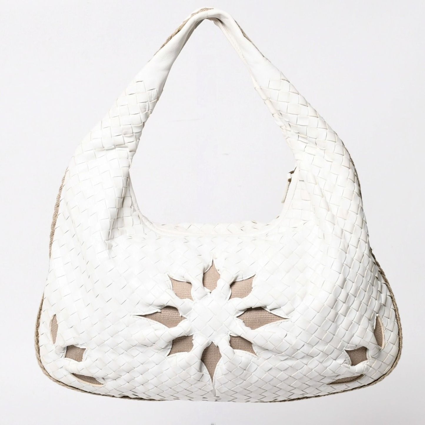 Bottega Veneta Hobo Shoulder Bag Intrecciato White Ivory — view 2
