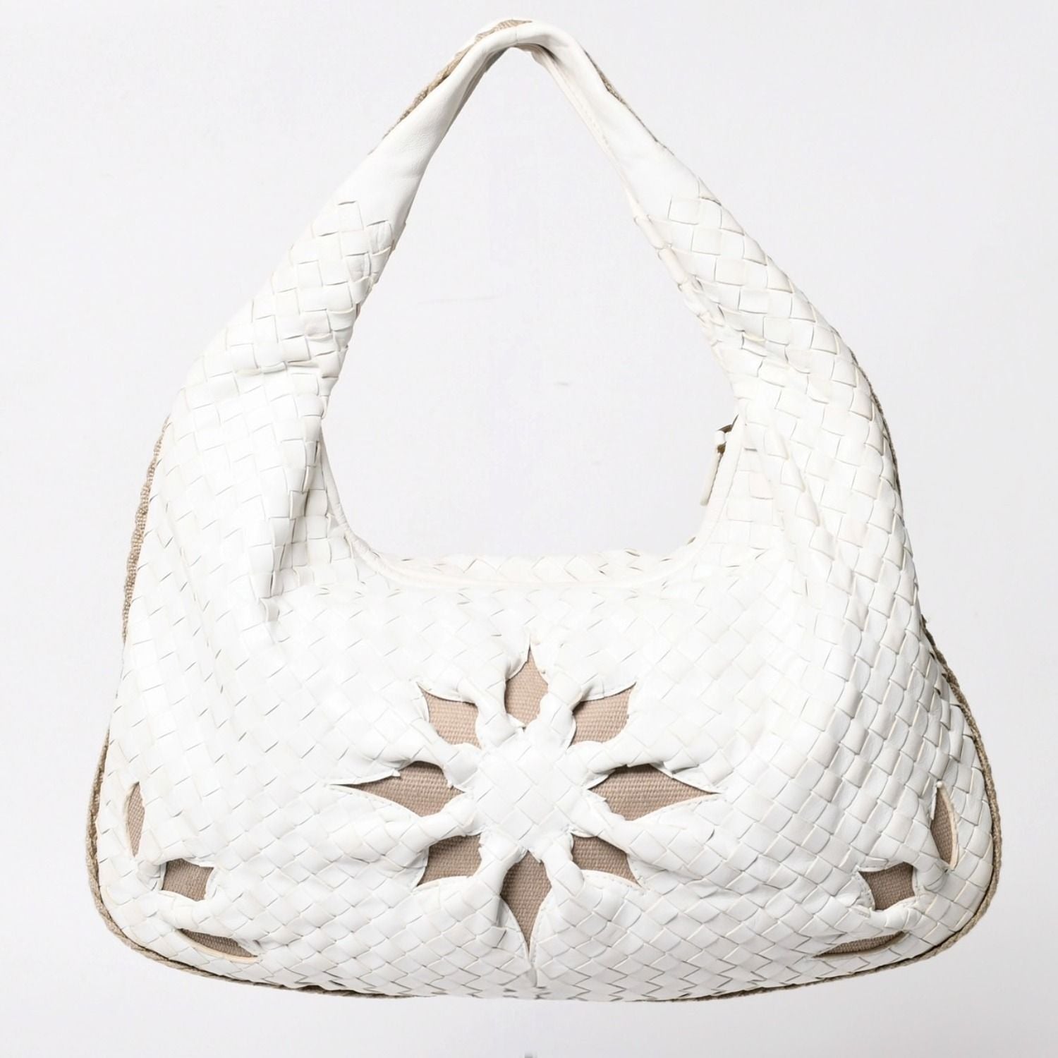 Bottega Veneta Hobo Shoulder Bag Intrecciato White Ivory — view 2