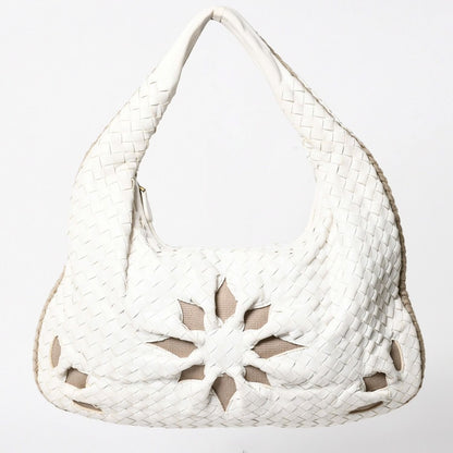 Bottega Veneta Hobo Shoulder Bag Intrecciato White Ivory