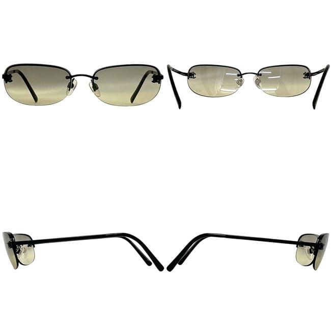 Chanel Sunglasses Black Gradient CC Logo Side Metal Acetate Eyewear Square Lens — view 2