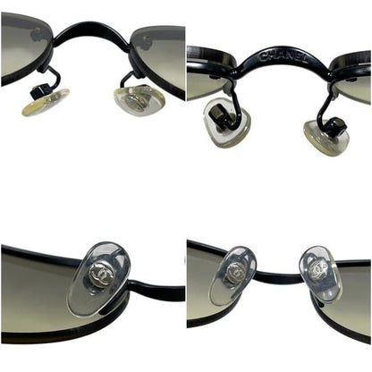 Chanel Sunglasses Black Gradient CC Logo Side Metal Acetate Eyewear Square Lens — view 7