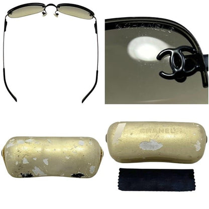 Chanel Sunglasses Black Gradient CC Logo Side Metal Acetate Eyewear Square Lens — view 3