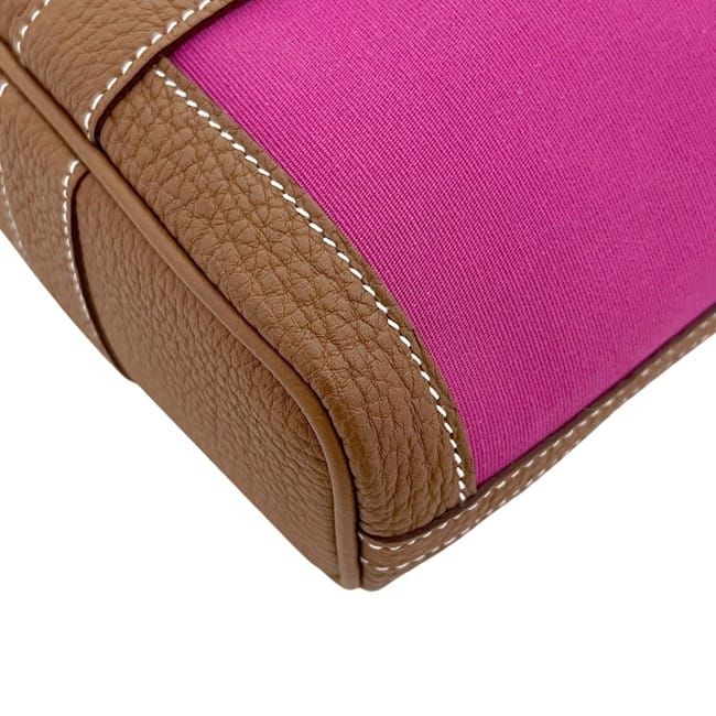 Hermes Tote Garden File PM Pink Brown Rose Purple Gold Palladium Handbag — view 7