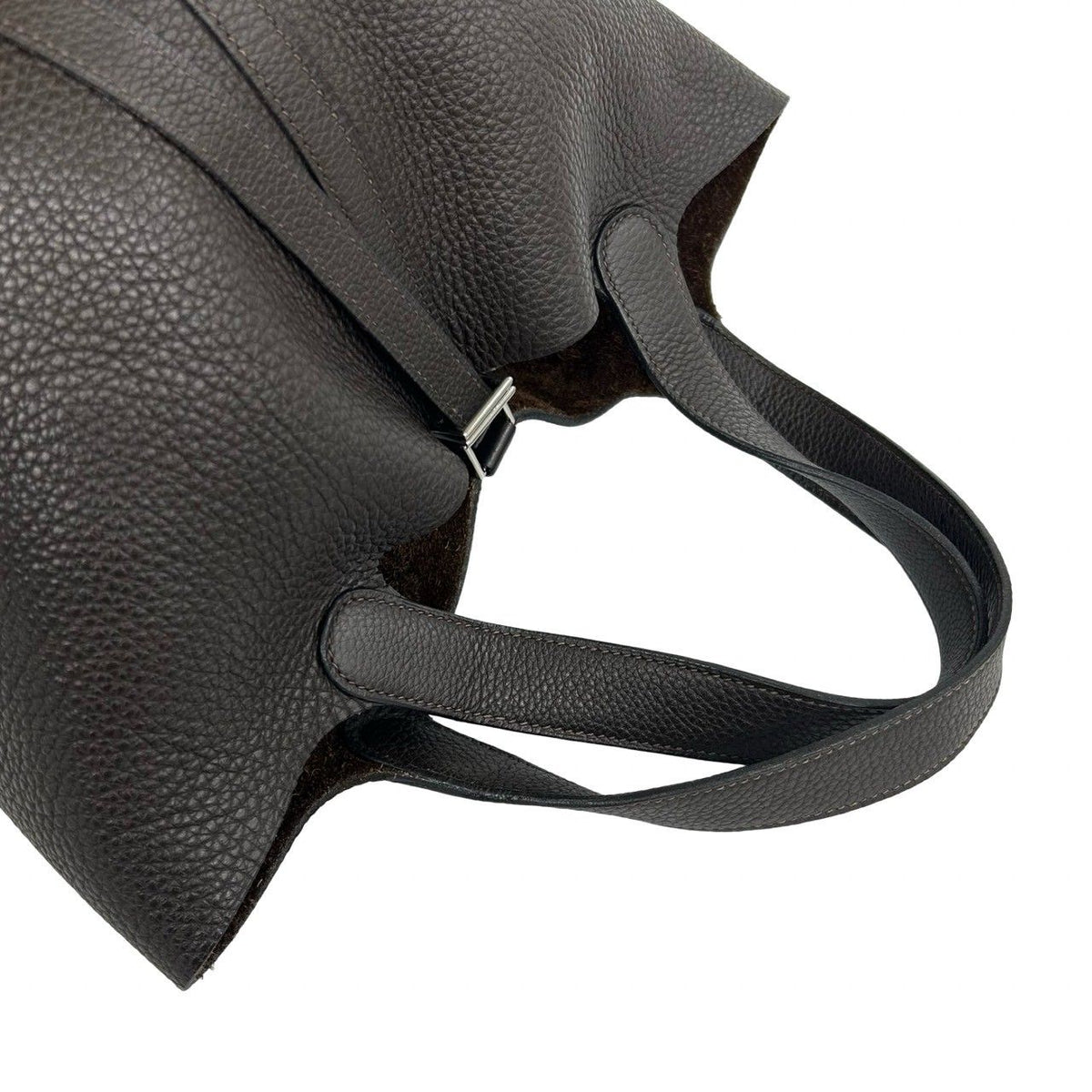 Hermes Picotin MM Taurillon Clemence Leather Tote Bag Ebene — view 4