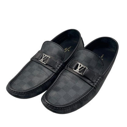 Louis Vuitton Loafers Hockenheim Line Damier Leather Black 9