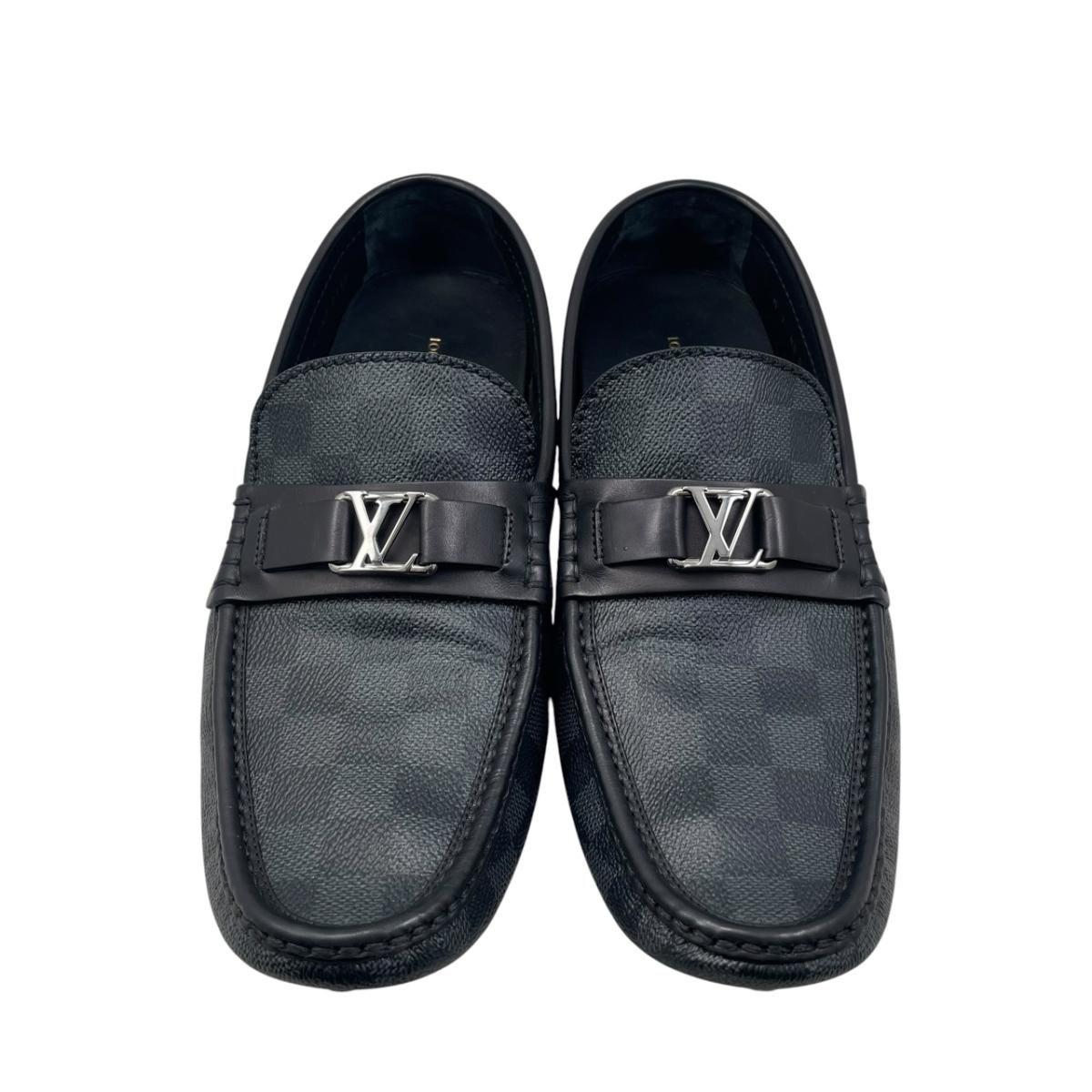 Louis Vuitton Loafers Hockenheim Line Damier Leather Black 9 — view 3