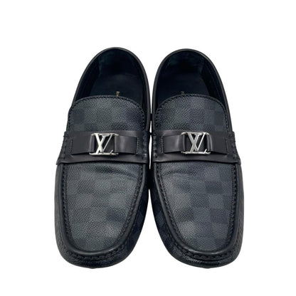 Louis Vuitton Loafers Hockenheim Line Damier Leather Black 9 — view 3