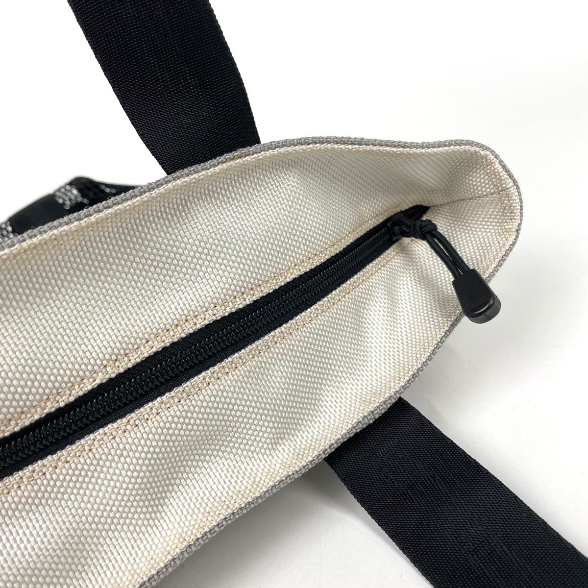 Chanel Sports Line Mesh Tote Bag CC Logo Nylon Canvas Black Gray — view 5