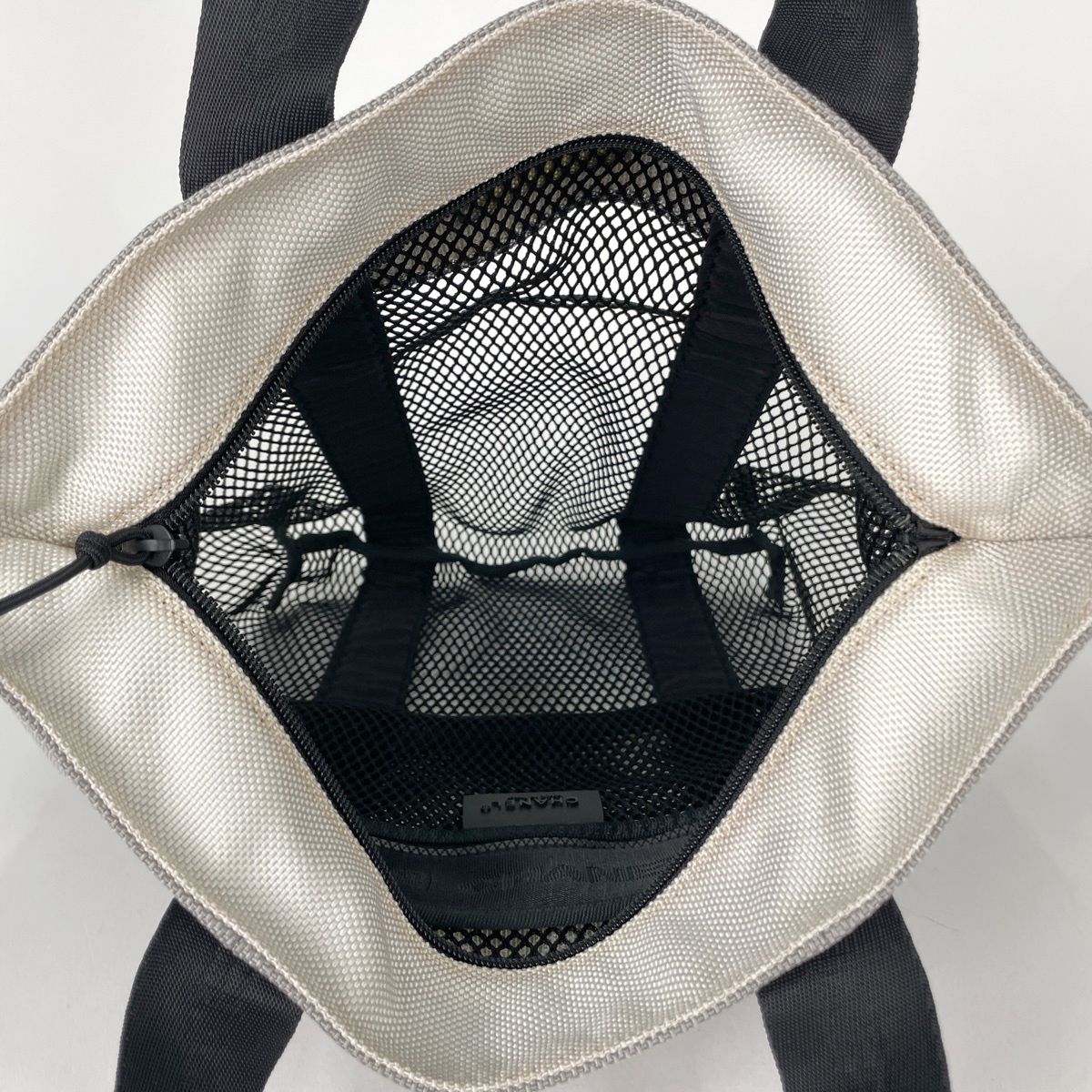Chanel Sports Line Mesh Tote Bag CC Logo Nylon Canvas Black Gray — view 7