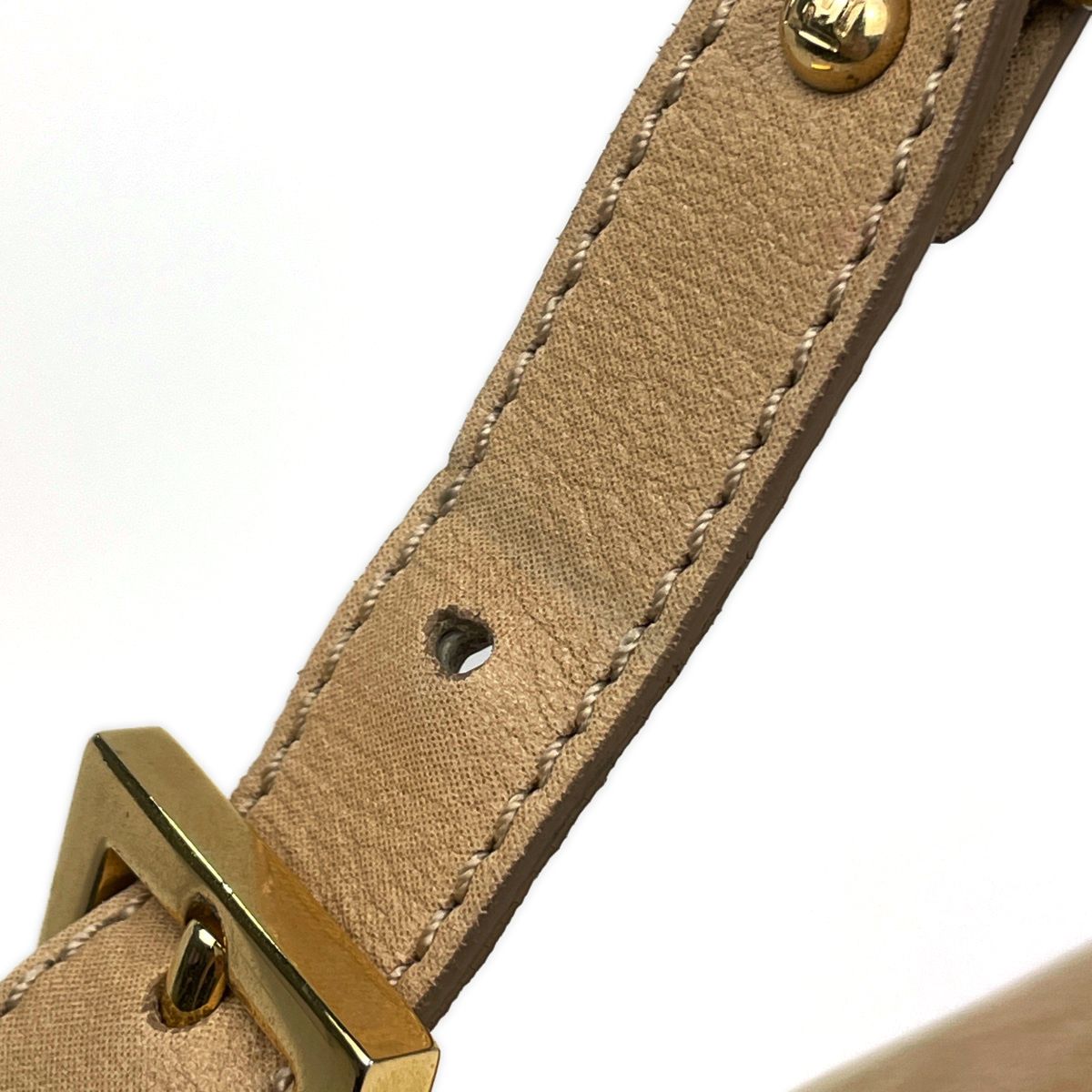 Fendi Zucca Logo Shoulder Bag Big Mamma Baguette Leather Beige — view 5