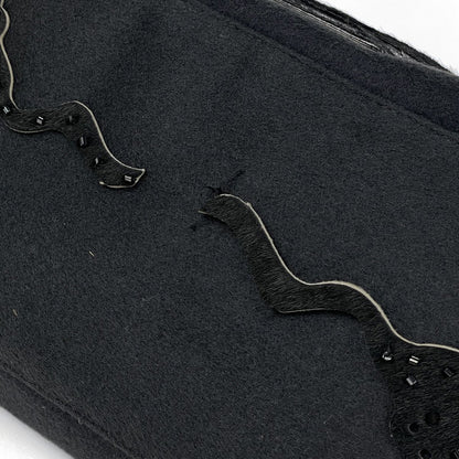 Fendi Zucca Logo Shoulder Bag Mamma Baguette Fabric Black — view 5