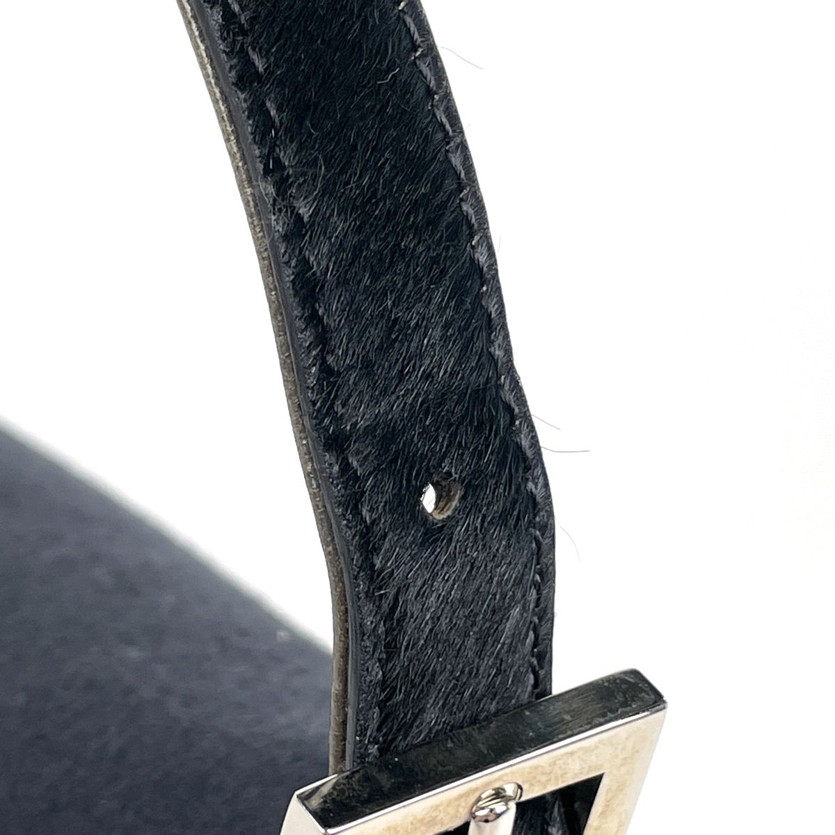 Fendi Zucca Logo Shoulder Bag Mamma Baguette Fabric Black — view 8